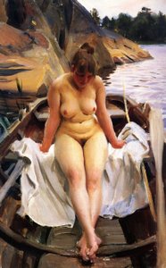 Em barco a remos de Werners de Anders Leonard Zorn